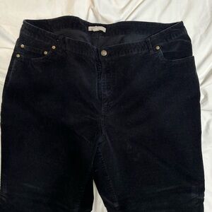 Woman Within Black Five Pocket Corduroy Jeans/Pants Size 22W Petite